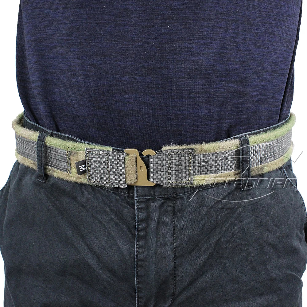 Tactical Inner Belt G Hook Inner Duty Belt Quick Release Metal Buckle EDC Mens Battle Belt Waist Paintball Hunting Accessories