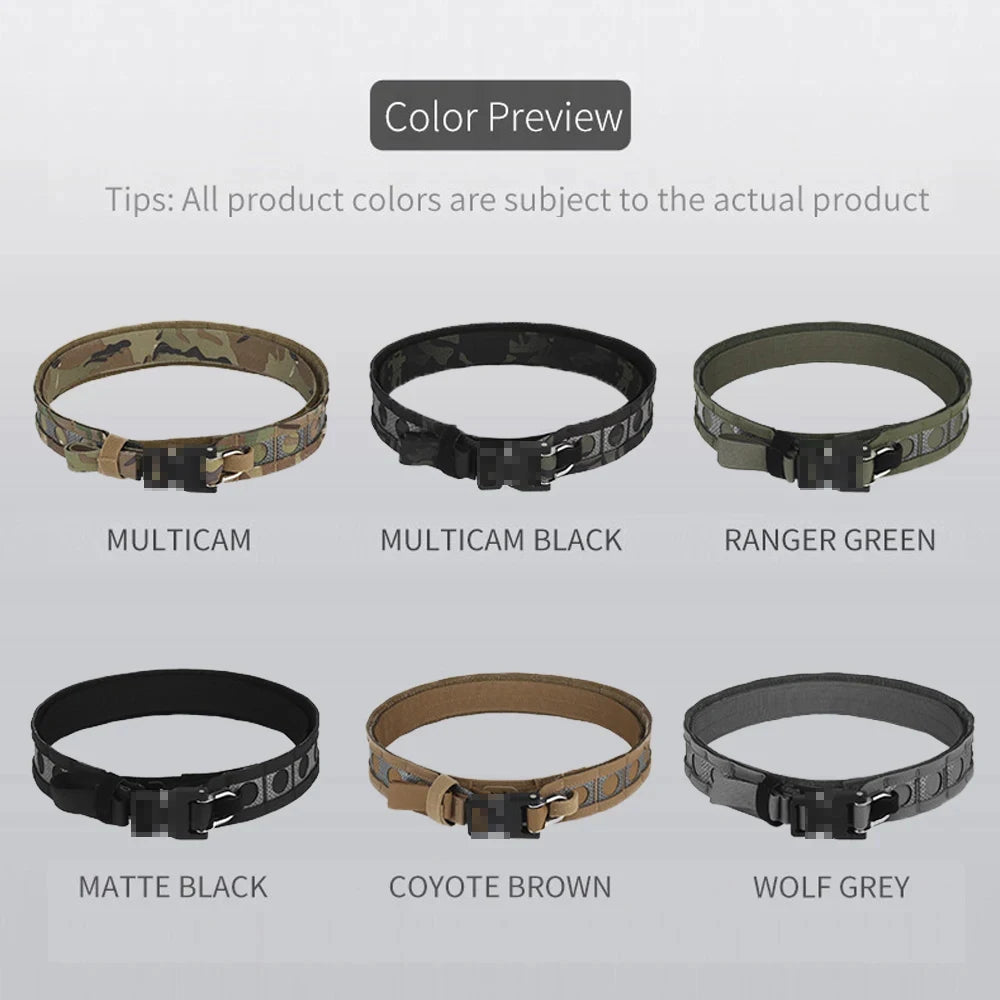 Tactical Belt Ferro-style Militar Patrol Bison Lightweight MOLLE Belt Pistol Airsoft Magazine Pouch Outdoor Hunting Men's Waist