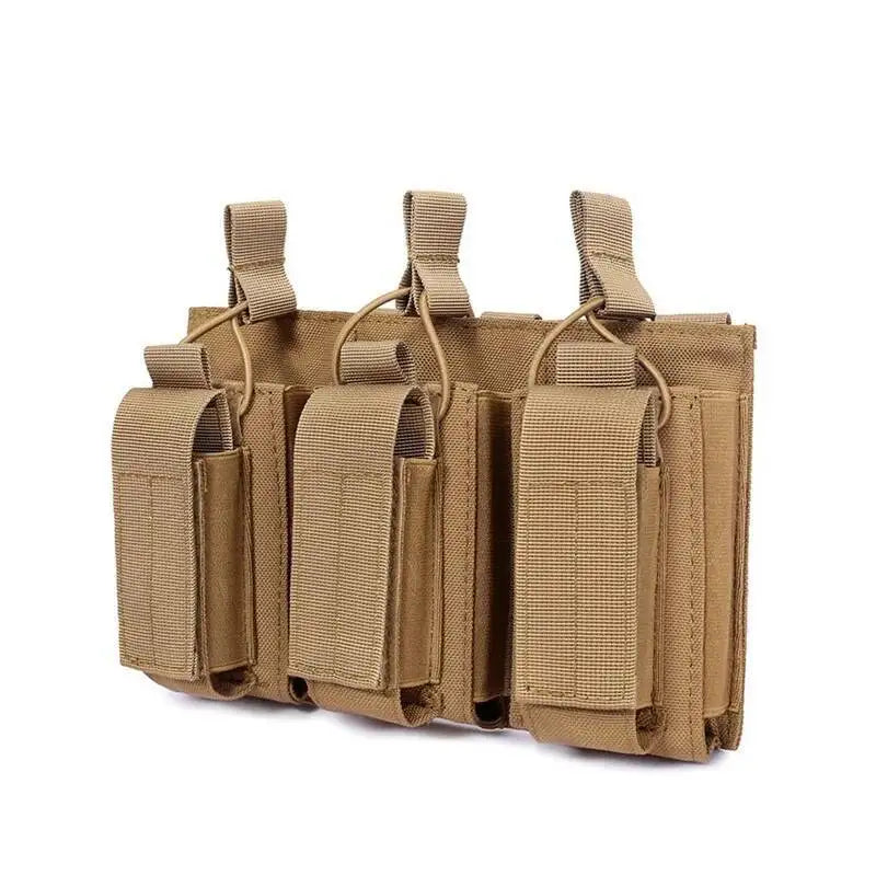 Tactical Magazine Pouch Pistol MAG Holder 5.56 MOLLE Double Stack Elastic Shock Cord Retention Hunting Accessories