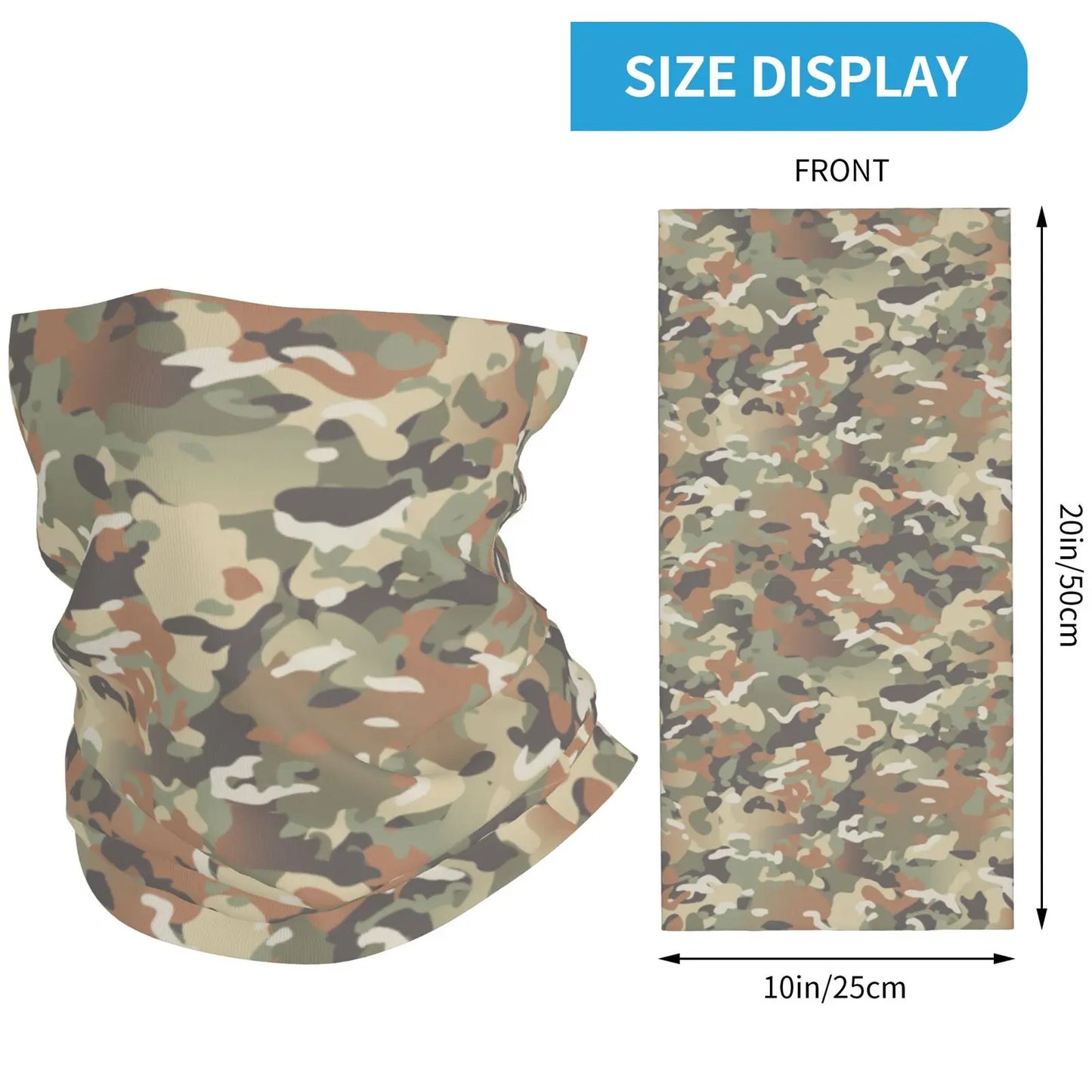 Military Camouflage Bandana Neck Gaiter Printed Military Camo Balaclavas Wrap Scarf Multifunctional for Men Women Adult