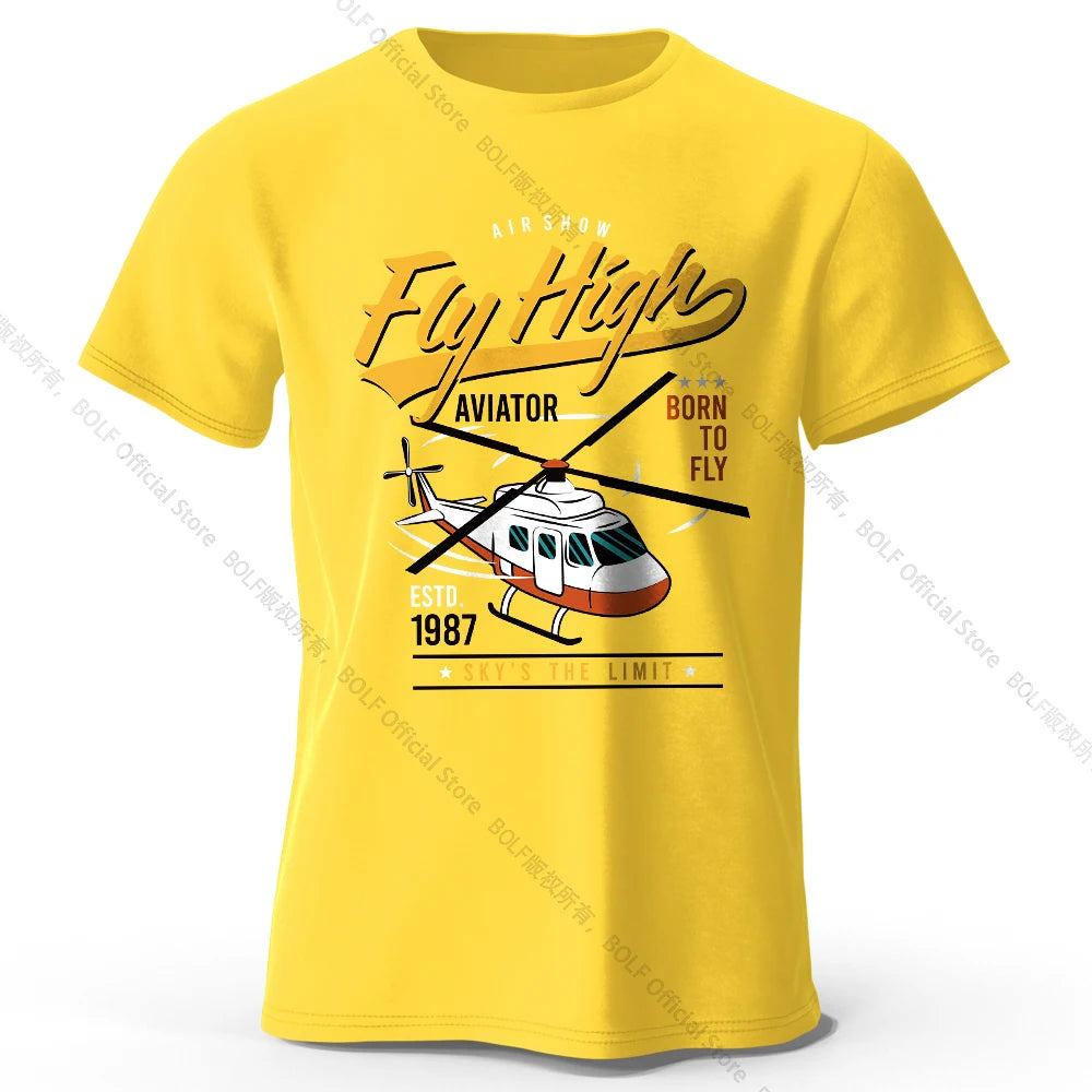 Military Helicopter Hand Drawn Printed Unisex Men Women T-Shirt Tees Tops 100% Cotton Army Sketch Graphic Tactical Gear