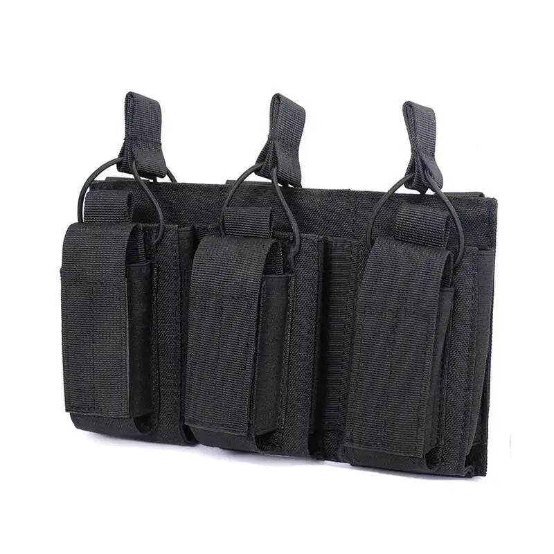 Tactical Magazine Pouch Pistol MAG Holder 5.56 MOLLE Double Stack Elastic Shock Cord Retention Hunting Accessories