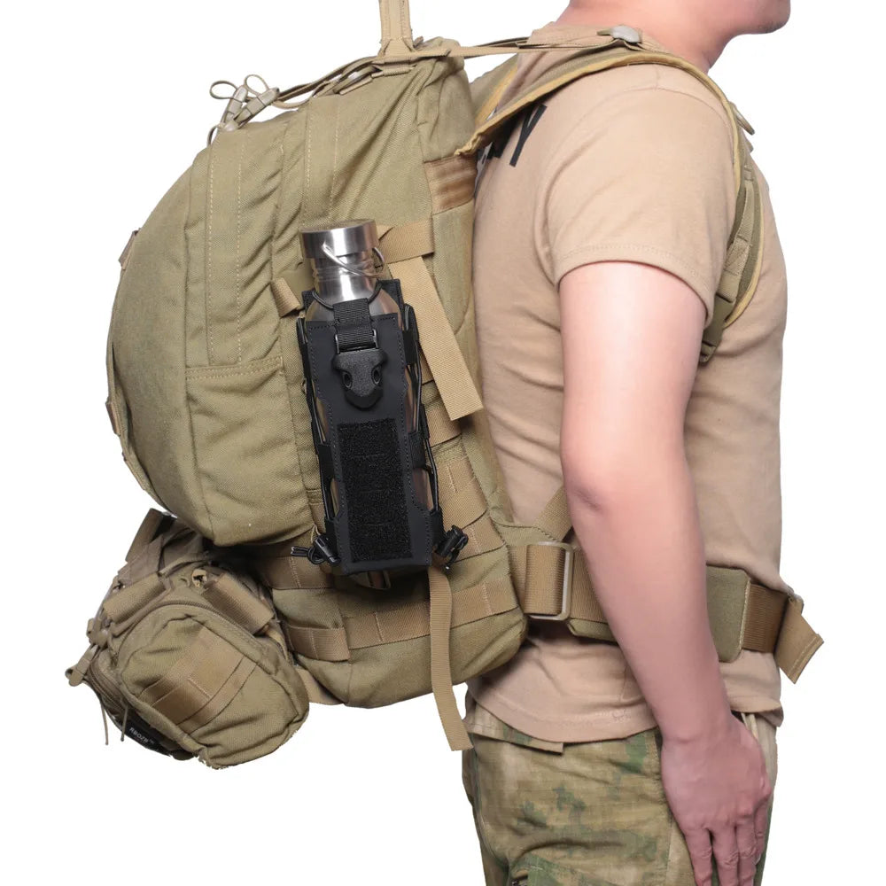 Tactical Radio Pouch Molle Water Bag Walkie Talkie Holder Pocket Quick Release Buckle Elasitc Shock Cord Magazine Pouch