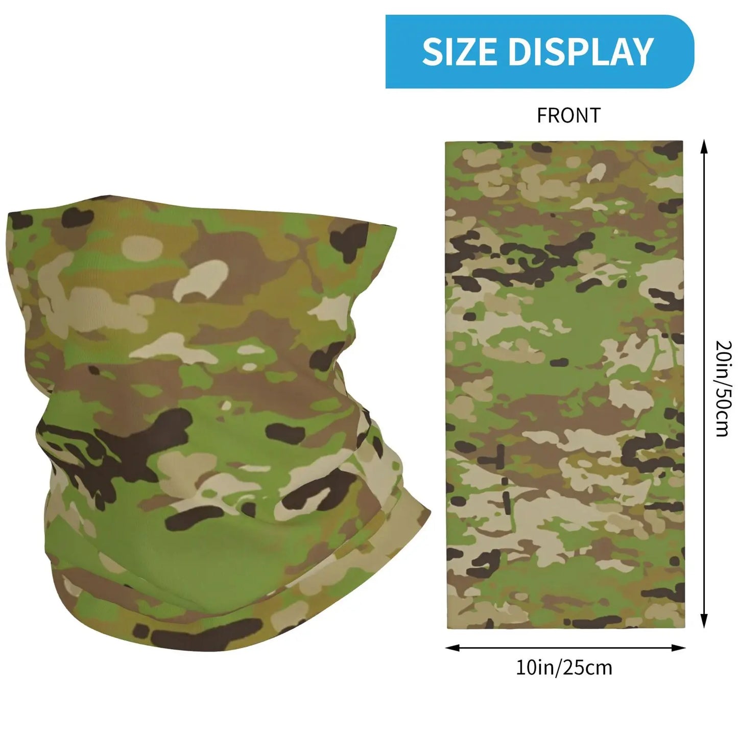 Military Camouflage Bandana Neck Gaiter Printed Military Camo Balaclavas Wrap Scarf Multifunctional for Men Women Adult