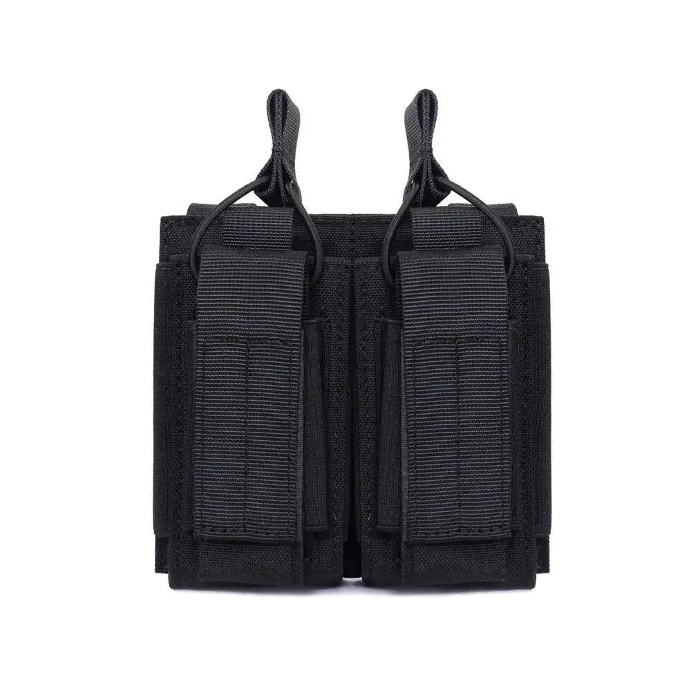 Tactical Magazine Pouch Pistol MAG Holder 5.56 MOLLE Double Stack Elastic Shock Cord Retention Hunting Accessories