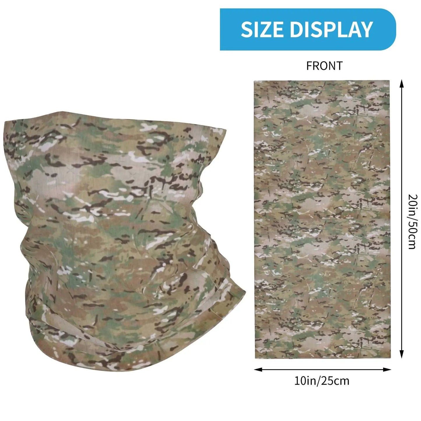 Military Camouflage Bandana Neck Gaiter Printed Military Camo Balaclavas Wrap Scarf Multifunctional for Men Women Adult