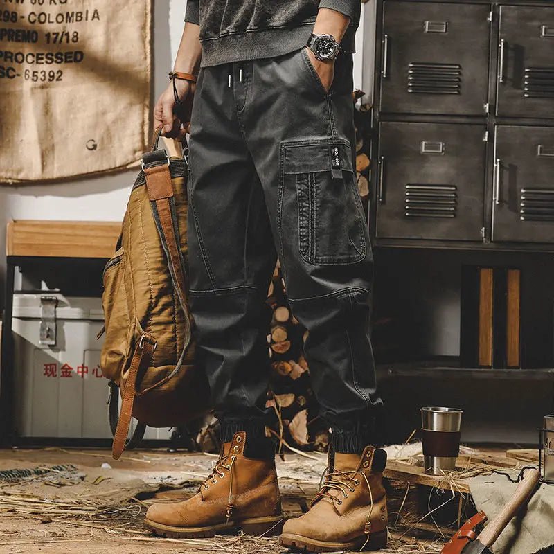 ARENS Techwear Cargo Pants Men Black Cargo Trousers Male Vintage Japanese Streetwear Hip Hop Pockets Casual Safari Style Loose - Tactinest.com