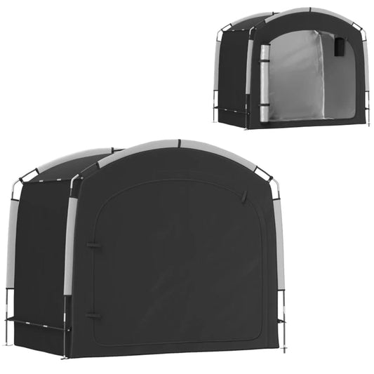 Black Bike Storage Shed Tent for 3 - 4 Bicycles Outdoor Furniture - Tactinest.com