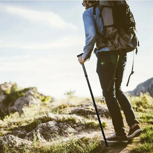 Black Male And Female Hikers Portable Mobility Aid Cane - Tactinest.com
