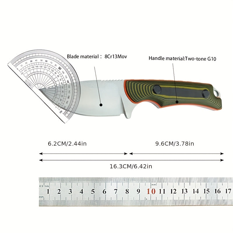 Premium S90V Stainless Steel 1pc Fixed Blade Knife - Lightweight, Durable G10 Handle, Kydex Sheath for Camping & Outdoor Survival | Men's Gift, Camping Accessories