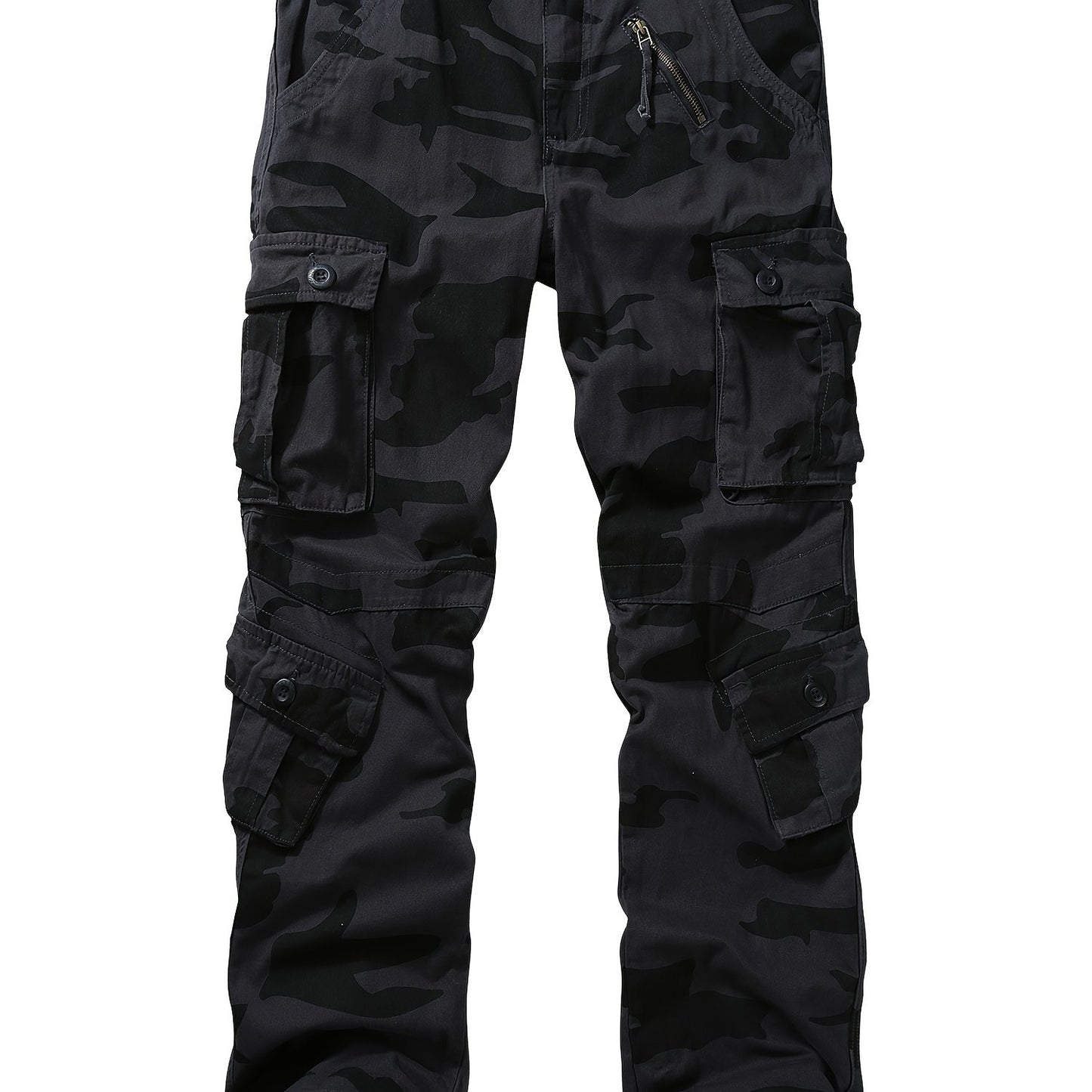 Men's Tactical Camo Cargo Pants - Overalls with Multi Flap Pockets, Loose Fit, and Durable Fabric for Outdoor Enthusiasts - Perfect for Hiking, Fishing, and Camping Adventures