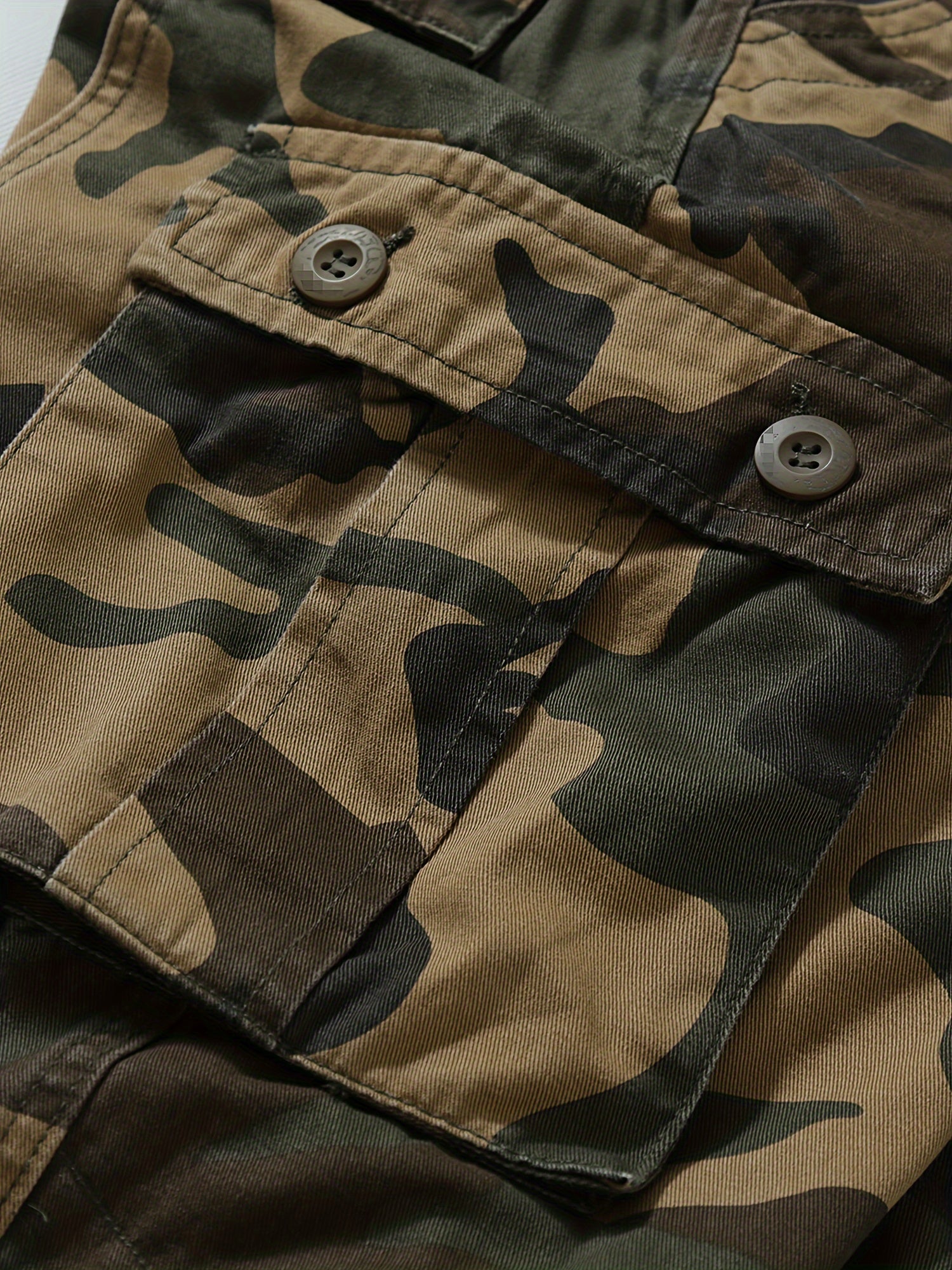 Camouflage Pattern Cotton Tactical Pants, Multi Pocket Cargo Pants - Tactinest.com