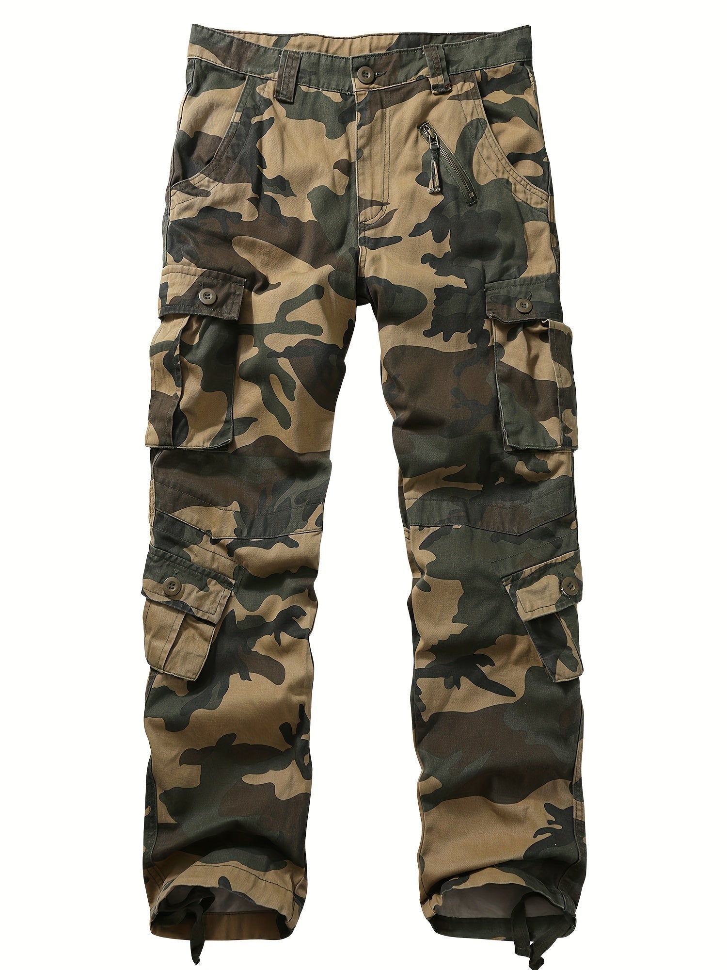 Camouflage Pattern Cotton Tactical Pants, Multi Pocket Cargo Pants - Tactinest.com