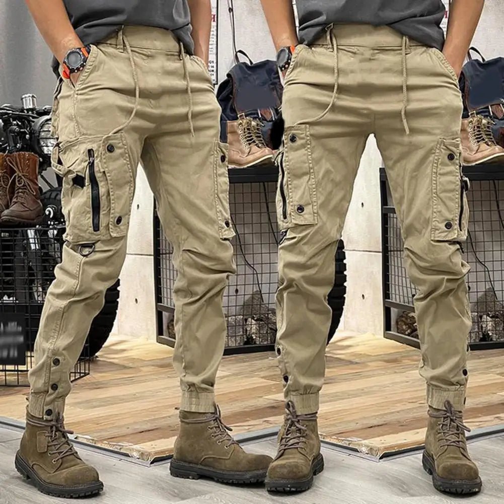 Cargo Pants for Mens Elastic Casual Trousers Zipper Multi - Pocket Joggers - Tactinest.com