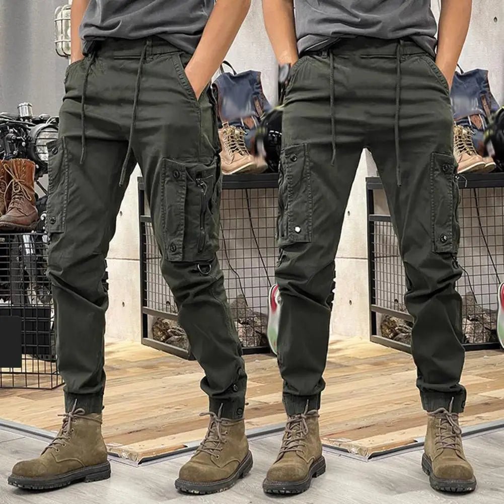 Cargo Pants for Mens Elastic Casual Trousers Zipper Multi - Pocket Joggers - Tactinest.com
