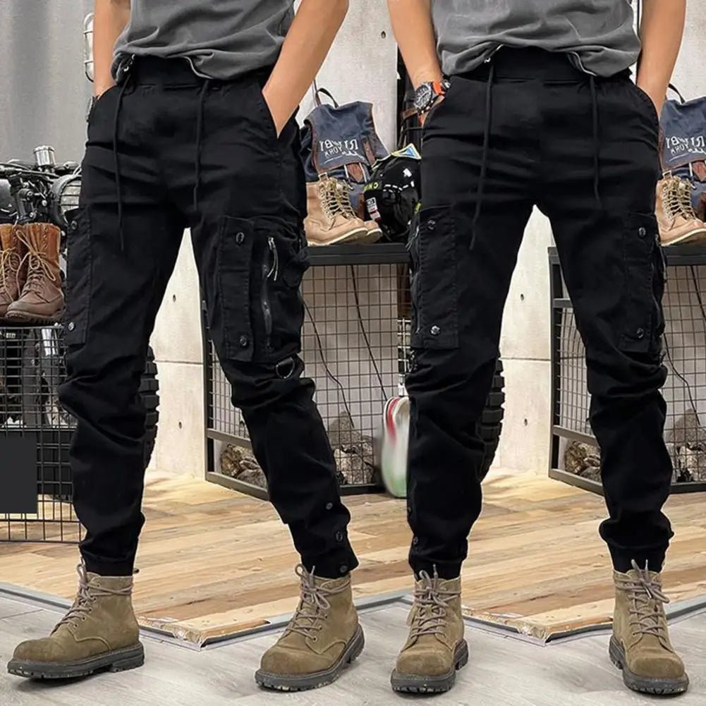 Cargo Pants for Mens Elastic Casual Trousers Zipper Multi - Pocket Joggers - Tactinest.com