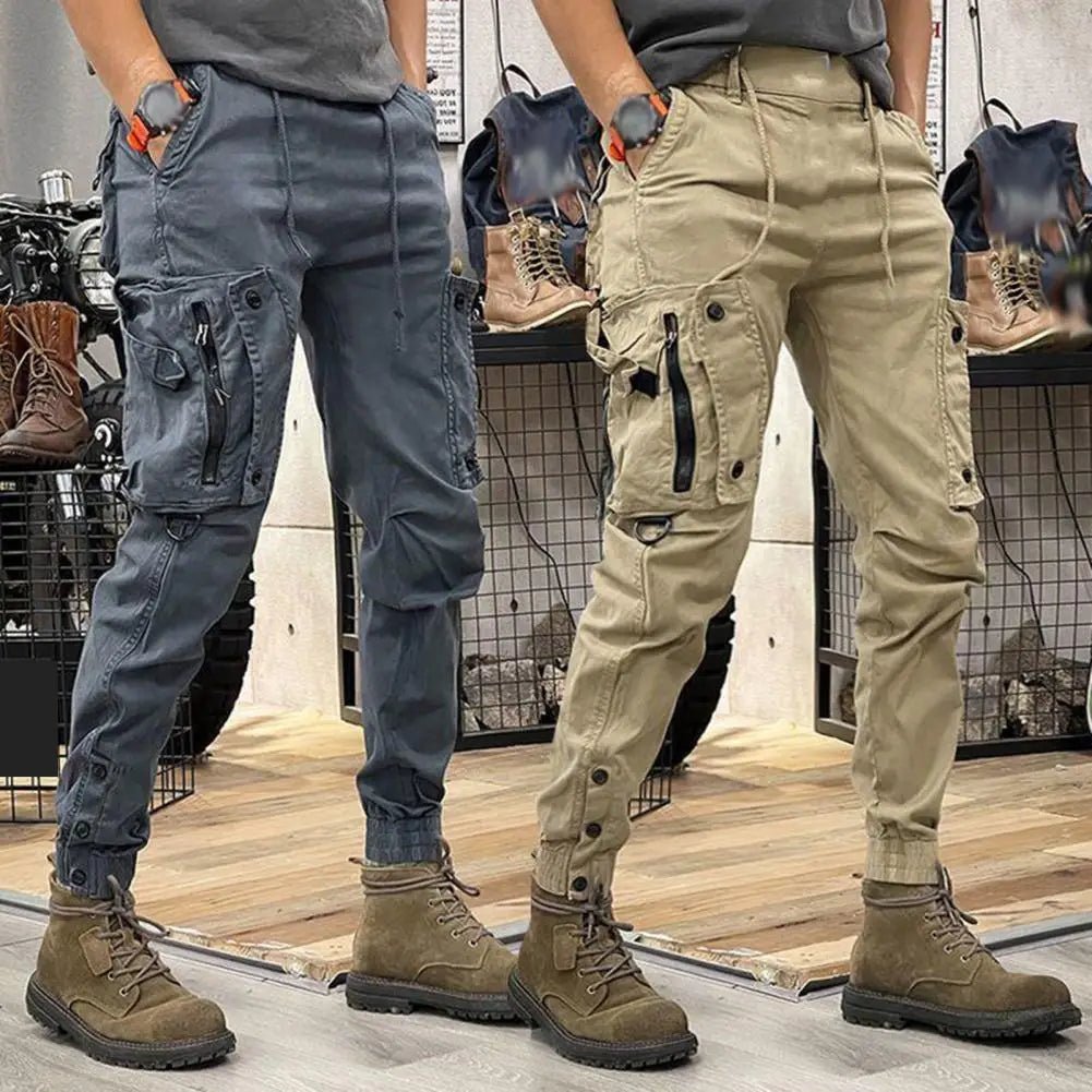 Cargo Pants for Mens Elastic Casual Trousers Zipper Multi - Pocket Joggers - Tactinest.com