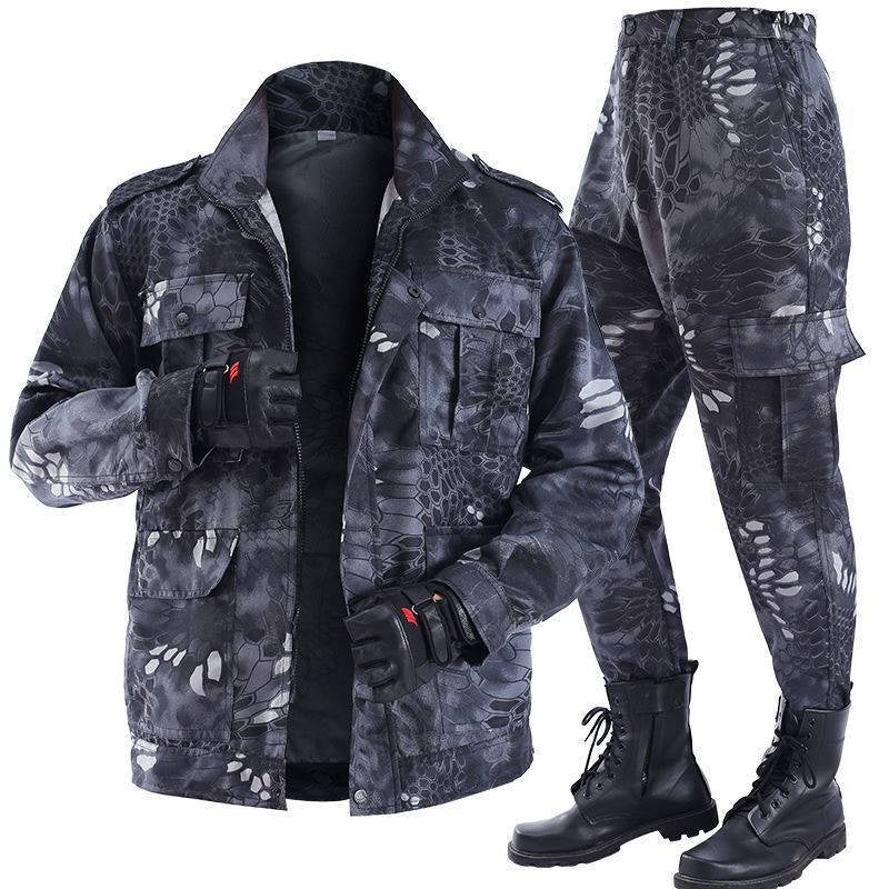 Tactical Camouflage Suit Black Python Pattern Suit Men's Overalls