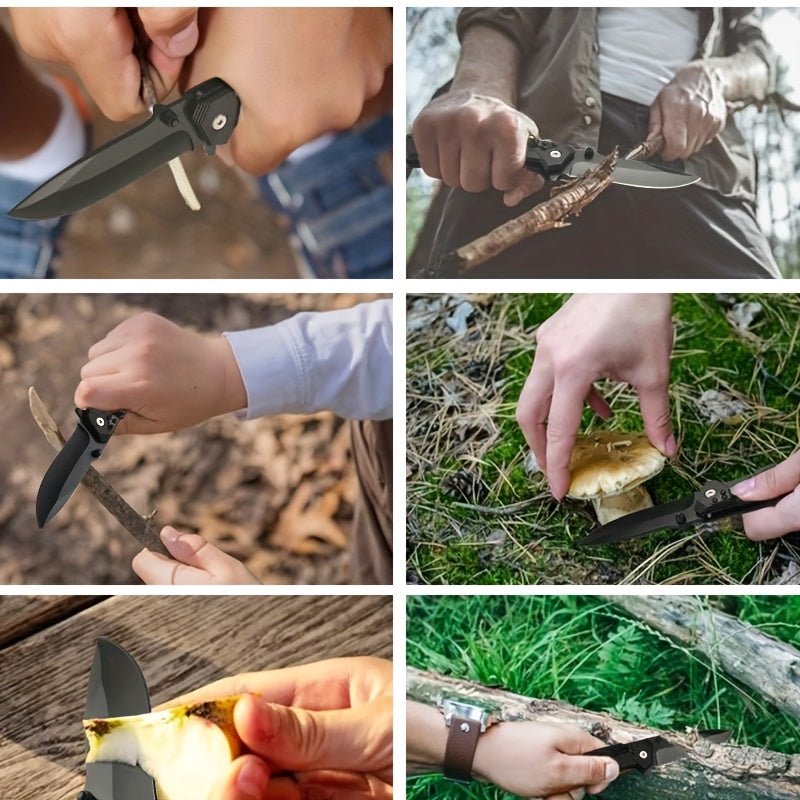 [Cool|EDC] 1/2pcs EDC Pocket Knife with Clip | Men's Pocket Knife And Sharpening Stone, Glass Breaking Knife for Emergency, Cool Pocket Knife with Serrated Edge for Outdoor Survival Tactical Camping Hunting, Gift for Dad, Bla - Tactinest.com