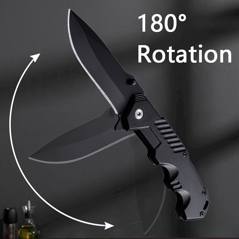 [Cool|EDC] 1/2pcs EDC Pocket Knife with Clip | Men's Pocket Knife And Sharpening Stone, Glass Breaking Knife for Emergency, Cool Pocket Knife with Serrated Edge for Outdoor Survival Tactical Camping Hunting, Gift for Dad, Bla - Tactinest.com
