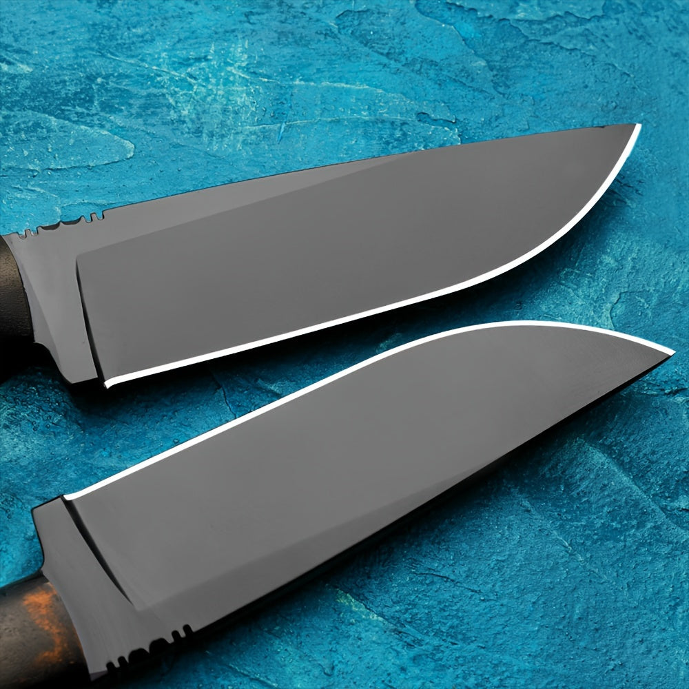 Heavy-Duty Survival Knife with Fixed Blade - Full-Tang Construction, Sharp Edge for Camping, Hunting, Tactical Use - Maple Handle - Sandwich Silent K Sheath with Non-Slip Grip - Outdoor Survival, Rescue, Everyday Carry - Idea