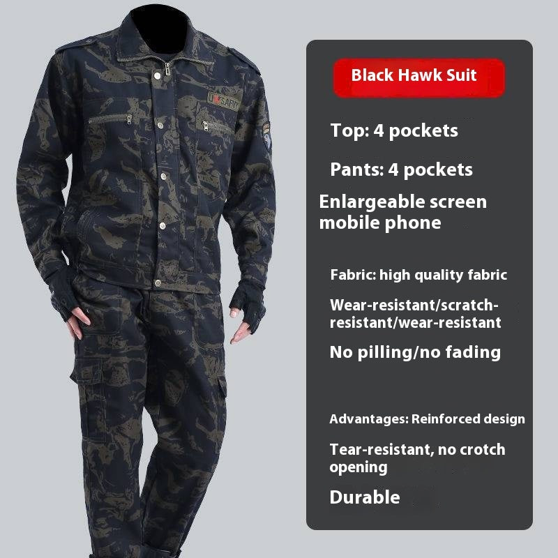 Tactical Camouflage Suit Black Python Pattern Suit Men's Overalls