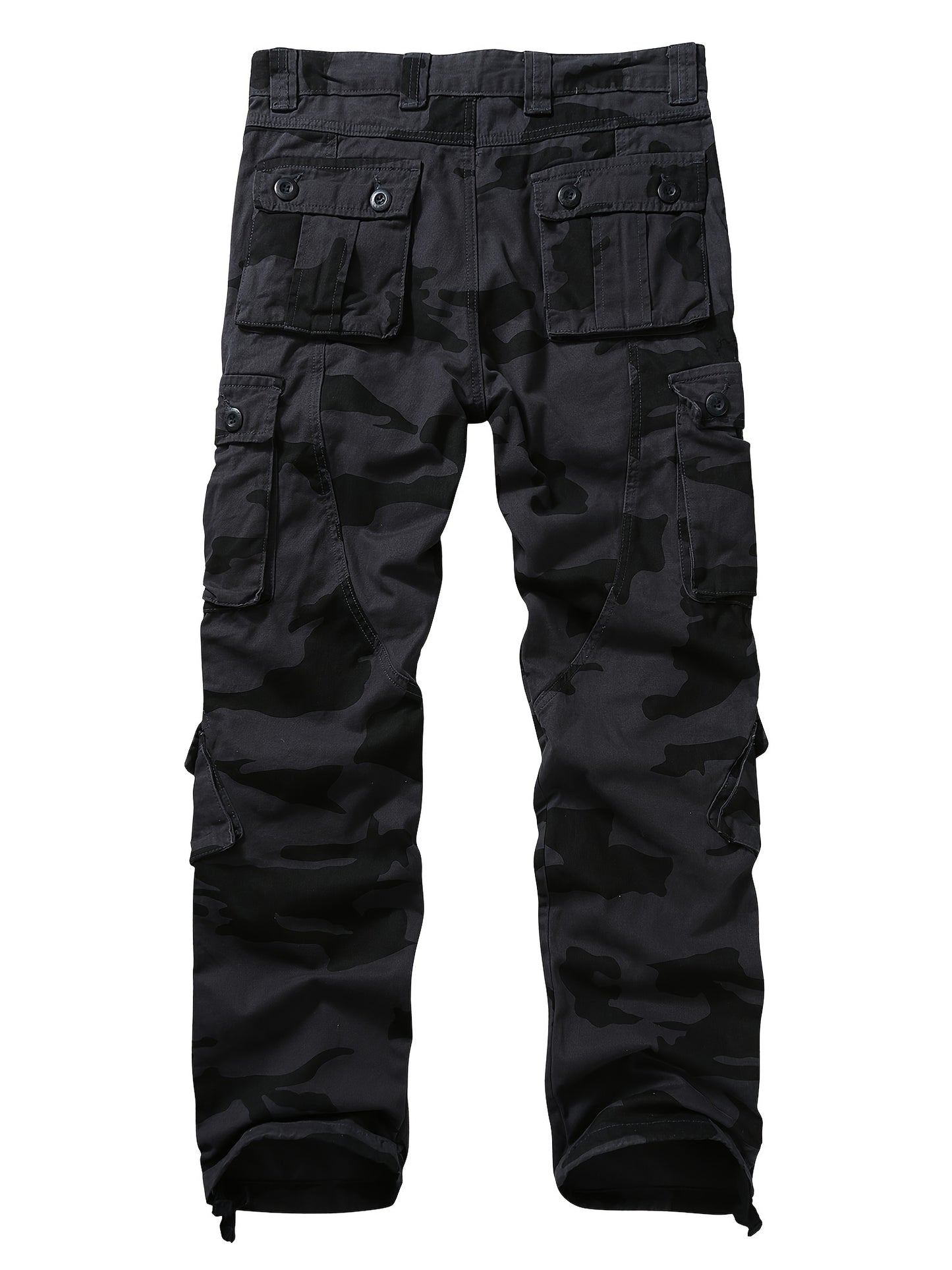 Men's Tactical Camo Cargo Pants - Overalls with Multi Flap Pockets, Loose Fit, and Durable Fabric for Outdoor Enthusiasts - Perfect for Hiking, Fishing, and Camping Adventures