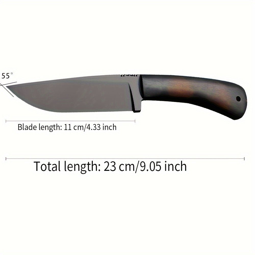 Heavy - Duty Survival Knife with Fixed Blade - Full - Tang Construction, Sharp Edge for Camping, Hunting, Tactical Use - Maple Handle - Sandwich Silent K Sheath with Non - Slip Grip - Outdoor Survival, Rescue, Everyday Carry - Idea - Tactinest.com
