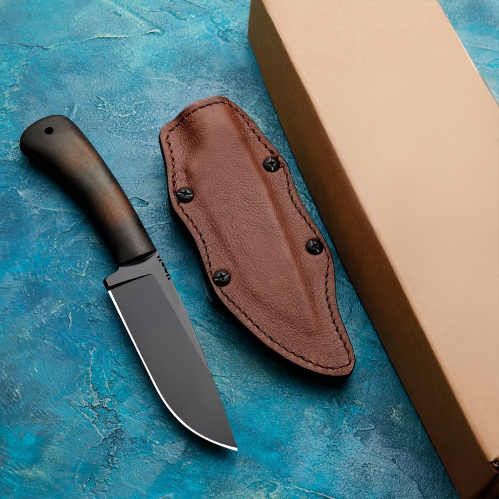 Heavy - Duty Survival Knife with Fixed Blade - Full - Tang Construction, Sharp Edge for Camping, Hunting, Tactical Use - Maple Handle - Sandwich Silent K Sheath with Non - Slip Grip - Outdoor Survival, Rescue, Everyday Carry - Idea - Tactinest.com