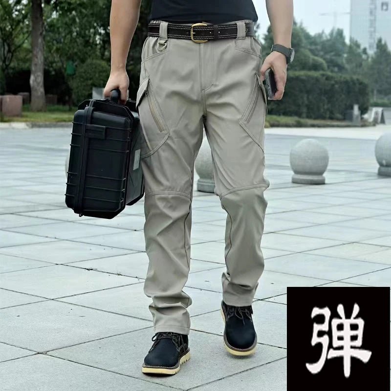 Men's Spring Autumn City Cargo Elastic Pants Trekking Hiking Camping Climbing Running Sports Cycling Work Outdoor Trousers - Tactinest.com
