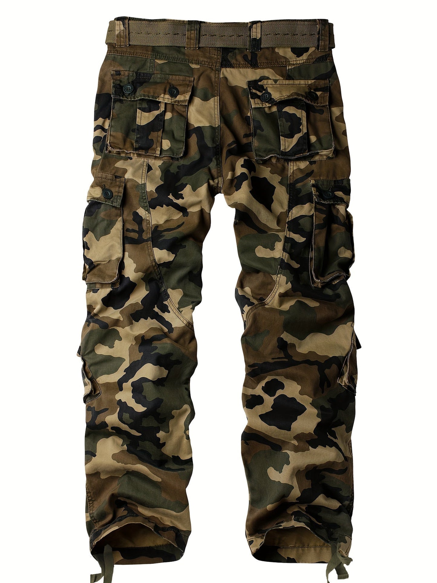 Men's Tactical Camo Cargo Pants - Overalls with Multi Flap Pockets, Loose Fit, and Durable Fabric for Outdoor Enthusiasts - Perfect for Hiking, Fishing, and Camping Adventures - Tactinest.com
