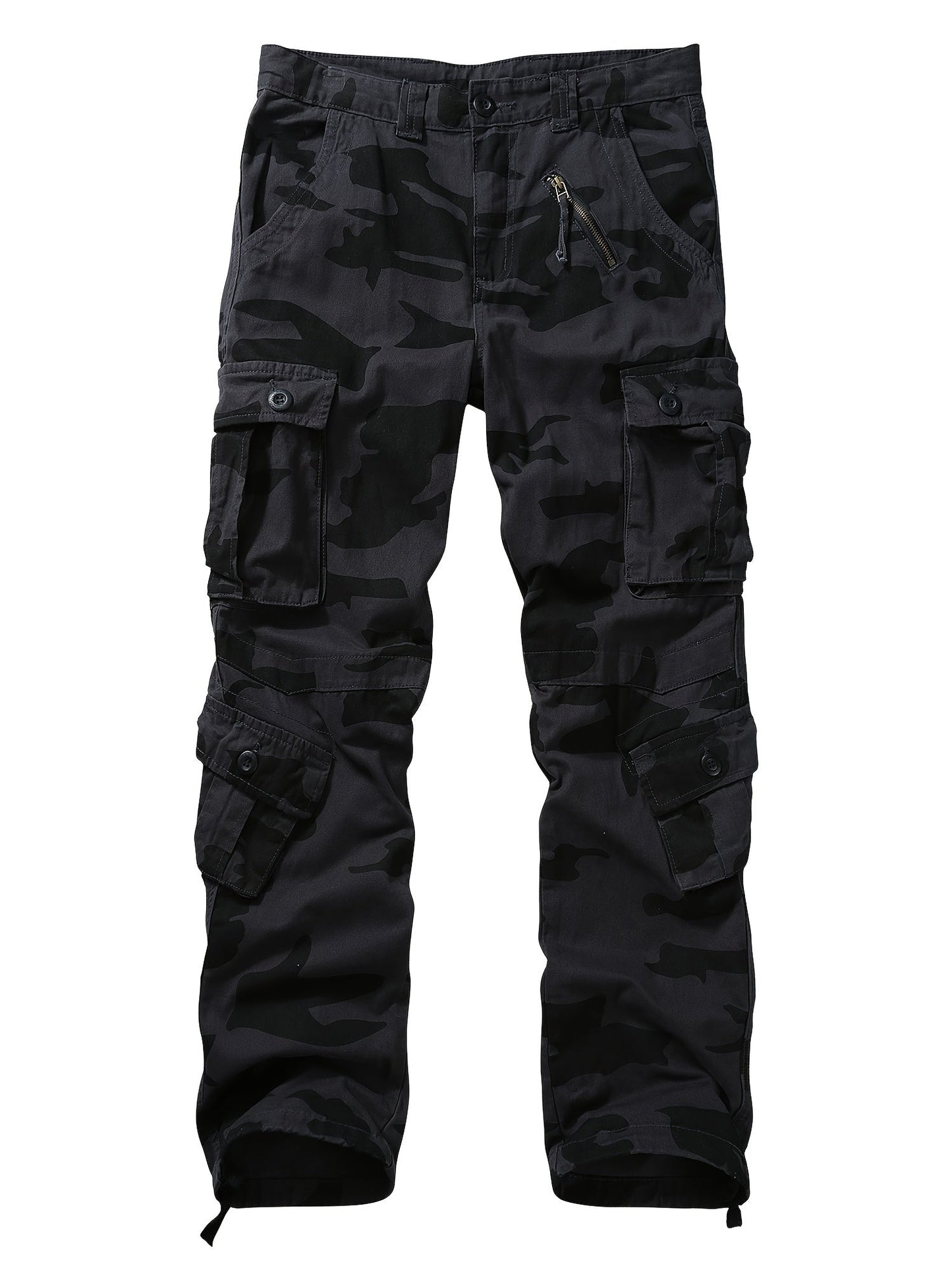 Men's Tactical Camo Cargo Pants - Overalls with Multi Flap Pockets, Loose Fit, and Durable Fabric for Outdoor Enthusiasts - Perfect for Hiking, Fishing, and Camping Adventures - Tactinest.com