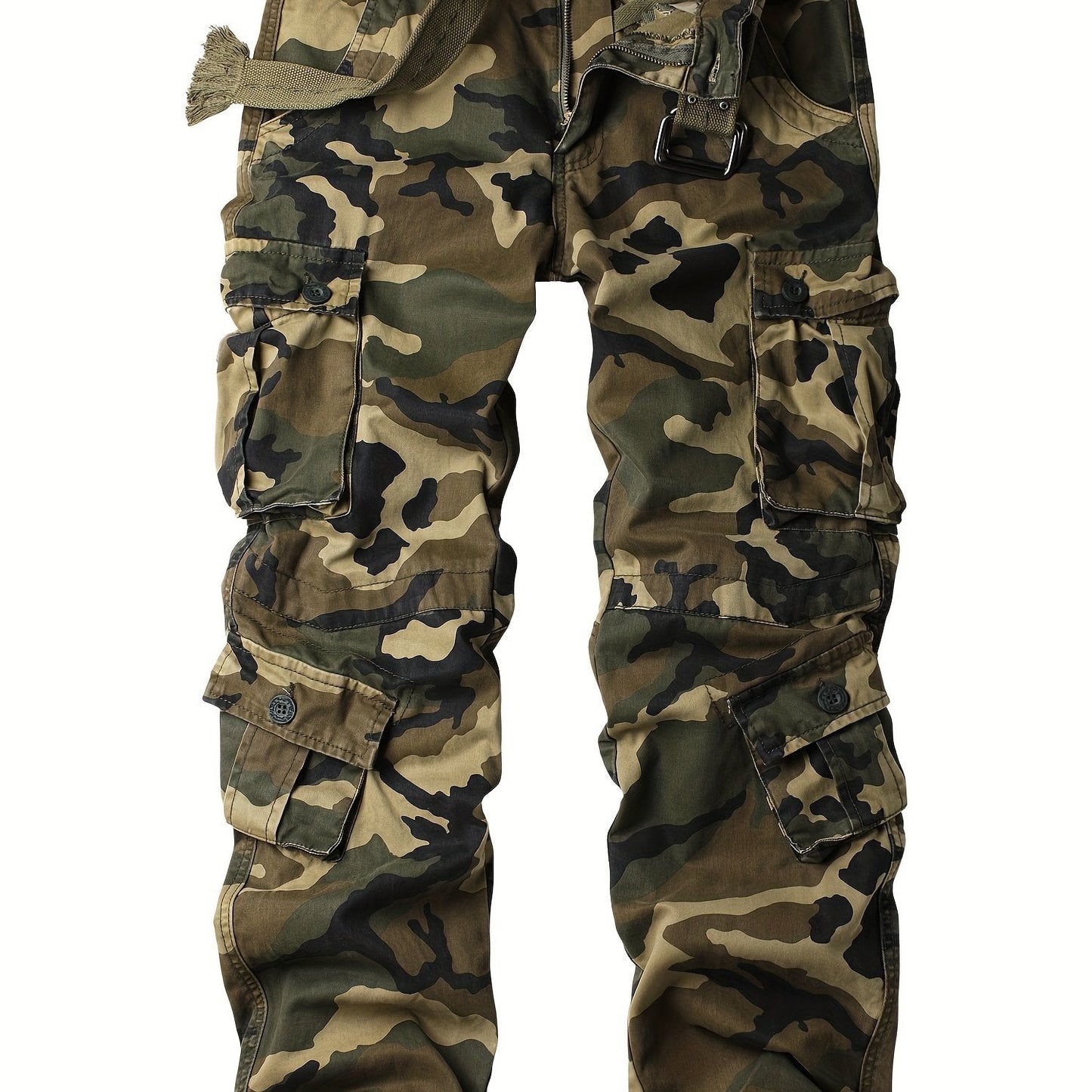 Men's Tactical Camo Cargo Pants - Overalls with Multi Flap Pockets, Loose Fit, and Durable Fabric for Outdoor Enthusiasts - Perfect for Hiking, Fishing, and Camping Adventures - Tactinest.com