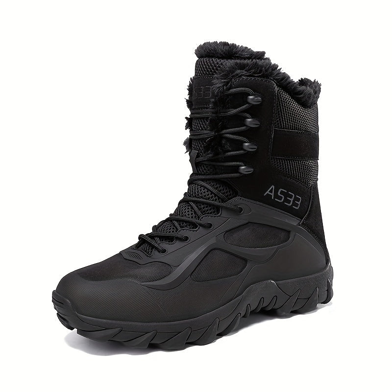 Non - slip Men's Tactical Hiking Boots, Wear - resistant Winter Outdoor Camping Trekking Shoes for Snow - Tactinest.com