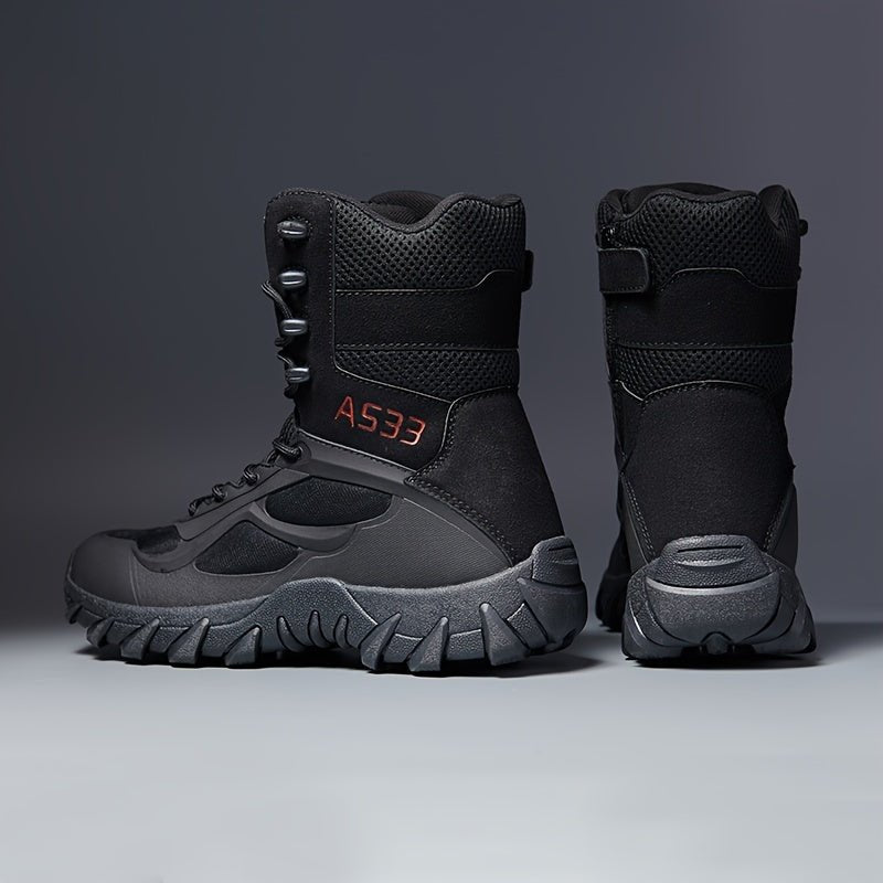 Non - slip Men's Tactical Hiking Boots, Wear - resistant Winter Outdoor Camping Trekking Shoes for Snow - Tactinest.com