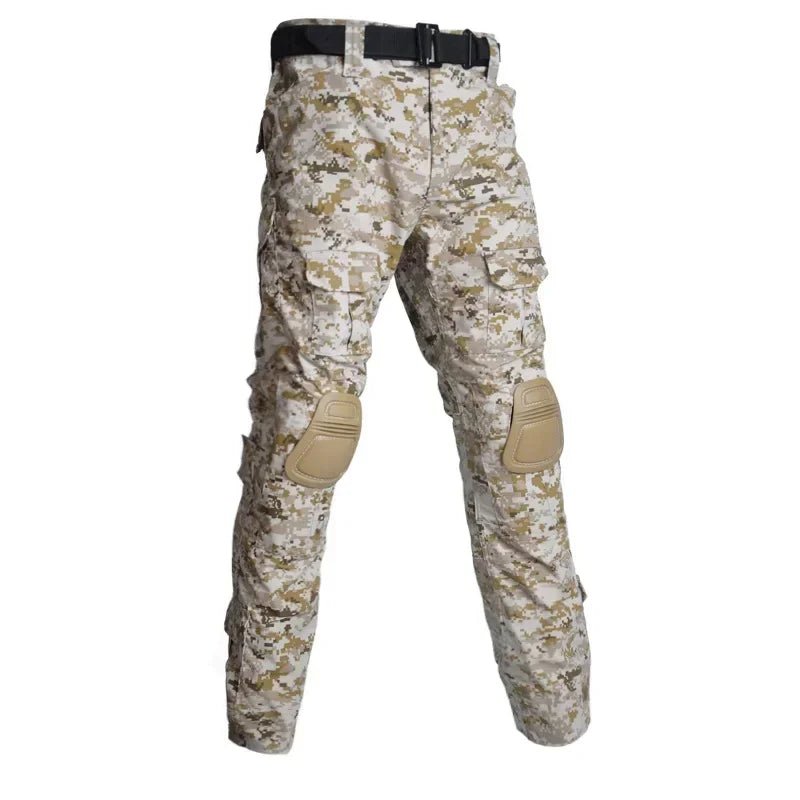 Outdoor Men Combat Pants +Knee Pads Tactical Pant Hiking Camo Pants Working Hunting Clothes Wear Resistant Multi - pocket - Tactinest.com