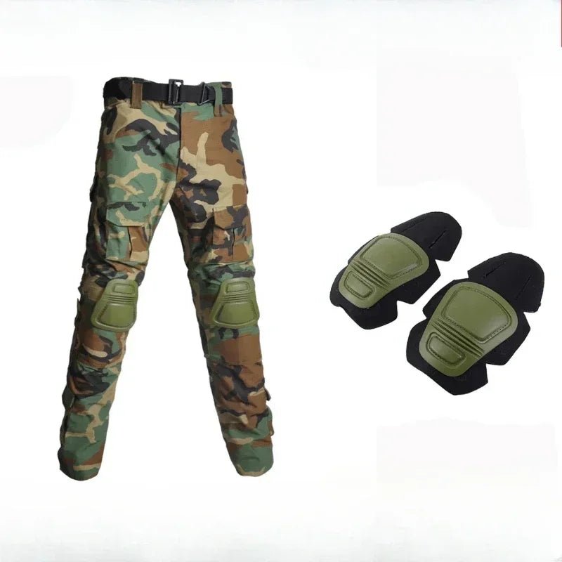Outdoor Men Combat Pants +Knee Pads Tactical Pant Hiking Camo Pants Working Hunting Clothes Wear Resistant Multi - pocket - Tactinest.com