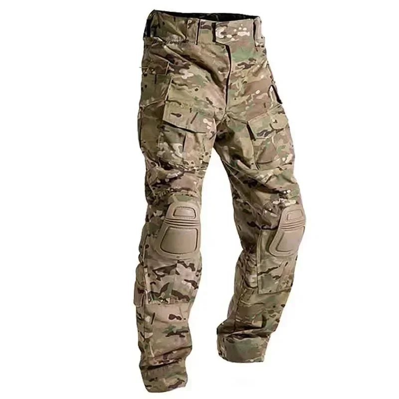 Outdoor Men Combat Pants +Knee Pads Tactical Pant Hiking Camo Pants Working Hunting Clothes Wear Resistant Multi - pocket - Tactinest.com