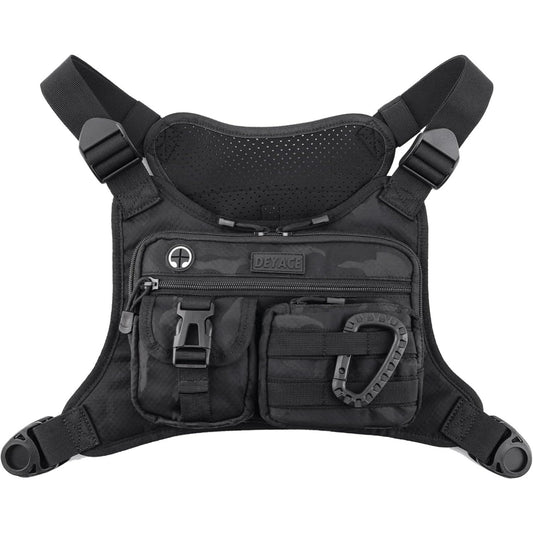 [Tactical Chest Bag] Durable, EDC Men's Tactical Chest Bag with Built - In Phone Holder | Adjustable Straps, Multiple Compartments, Black, Adventure Gear | Sleek Design | Secure Compartments - Tactinest.com