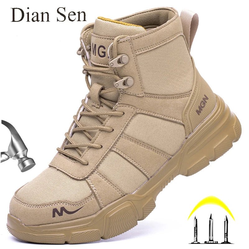 Work Boots Indestructible Safety Shoes Men Steel Toe Shoes Puncture - Proof Sneakers Women Non Slip Work Shoes Male Tactical Boots - Tactinest.com