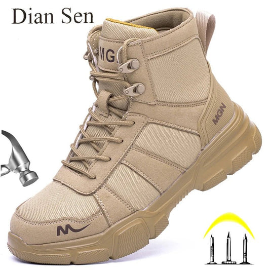 Work Boots Indestructible Safety Shoes Men Steel Toe Shoes Puncture - Proof Sneakers Women Non Slip Work Shoes Male Tactical Boots - Tactinest.com
